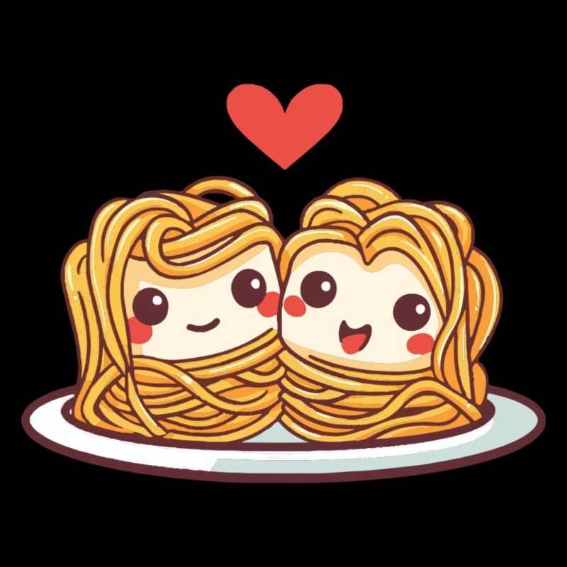 Nudeln Pasta Paar Liebe Herz Valentinstag