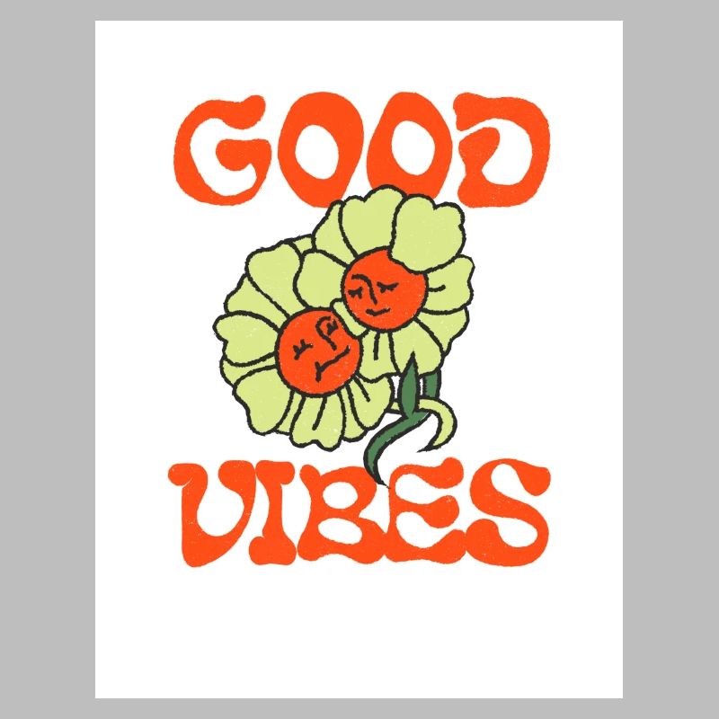 Orange Light Green Typecentric Psychedelic