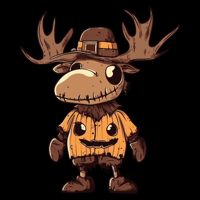 Elch Halloween Comic Lustig