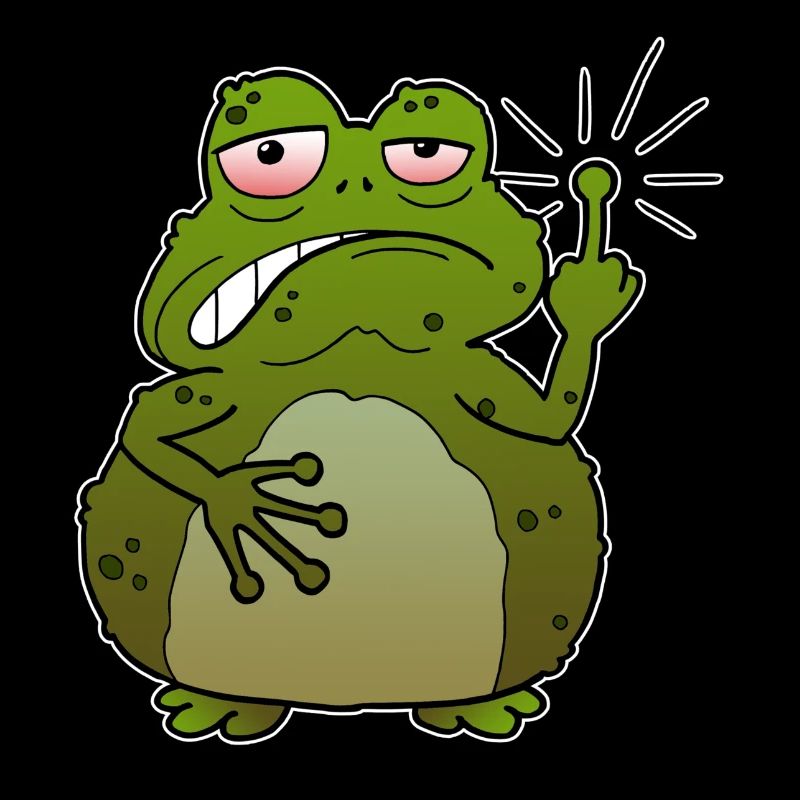 Kröte Mittelfinger Lustig Comic frech Geschenk