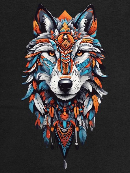 Wolf Spirit Mandala & Feather Jewelry Bohemian Design