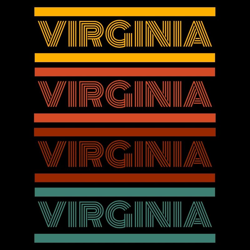 Virginia Text in Different Color Design