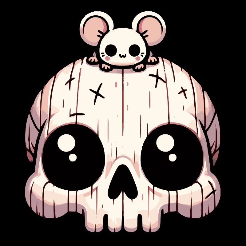 Skull with mouse on the head