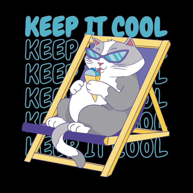 Crème glacée Été Plage Crème glacée Chat de vacances