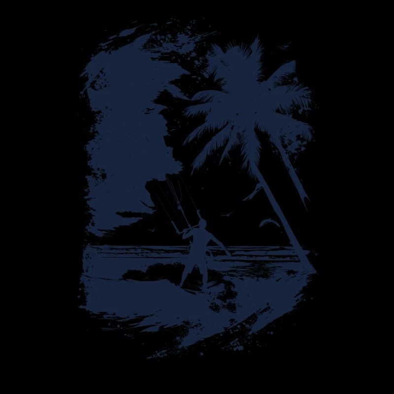 Kiteboarder in blauem Print