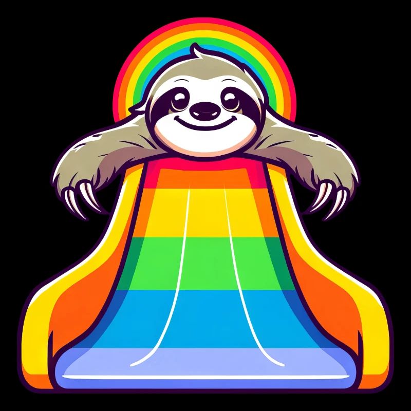 LGBTQ Pride Sloth Rainbow Slide