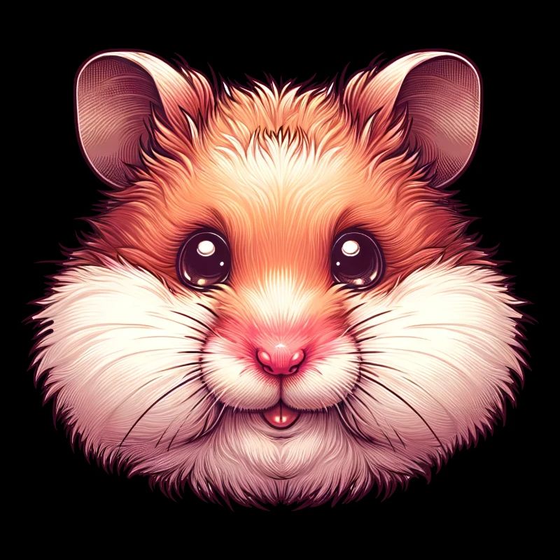 Hamster Head Portrait Ugly Hamster Cheeks
