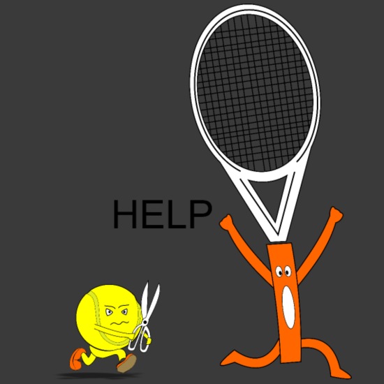 Divertido tenis imagen dibujos animados raqueta pelota tijeras' Bolsa de  tela reciclado | Spreadshirt