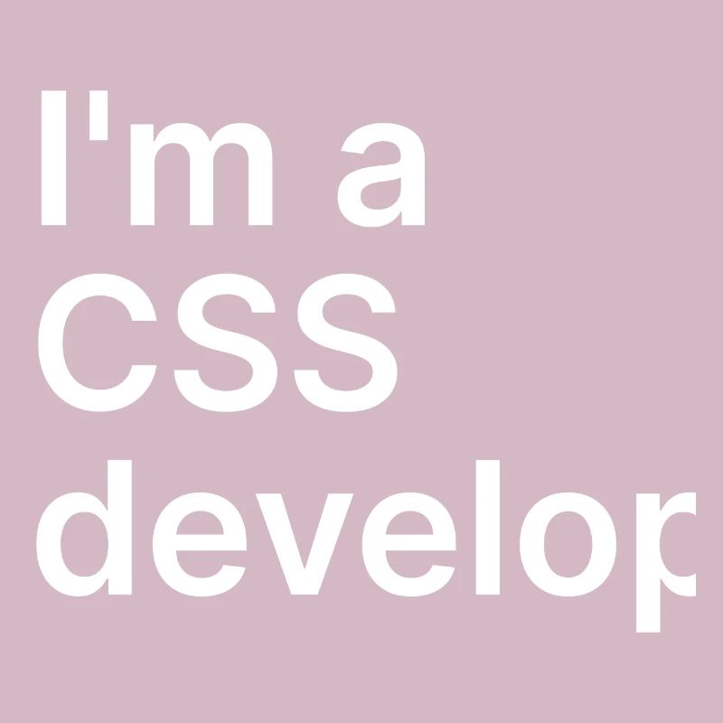 I'm a CSS developer