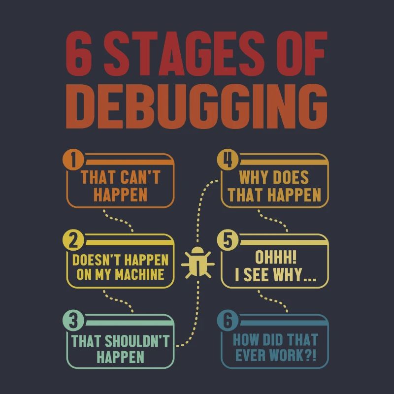 6 Stages of Debugging Softwareingenieur Coder
