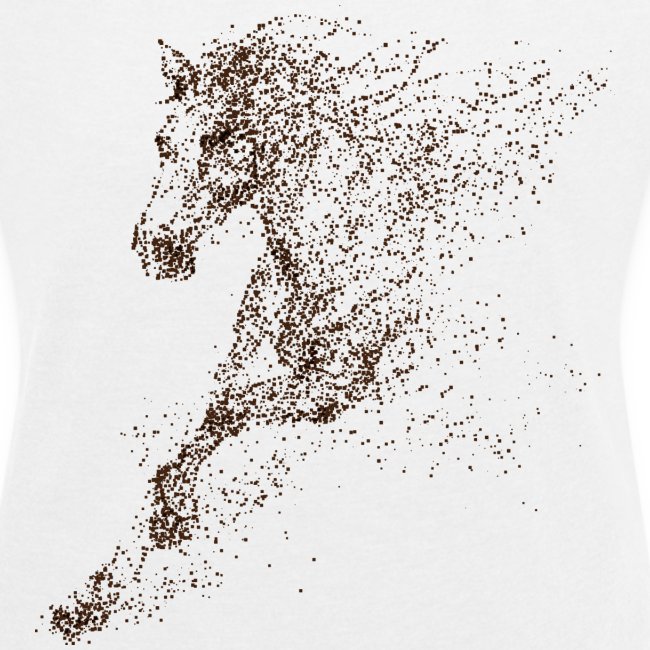 Pixel Horse brown - Frauen T-Shirt mit gerollten Ärmeln