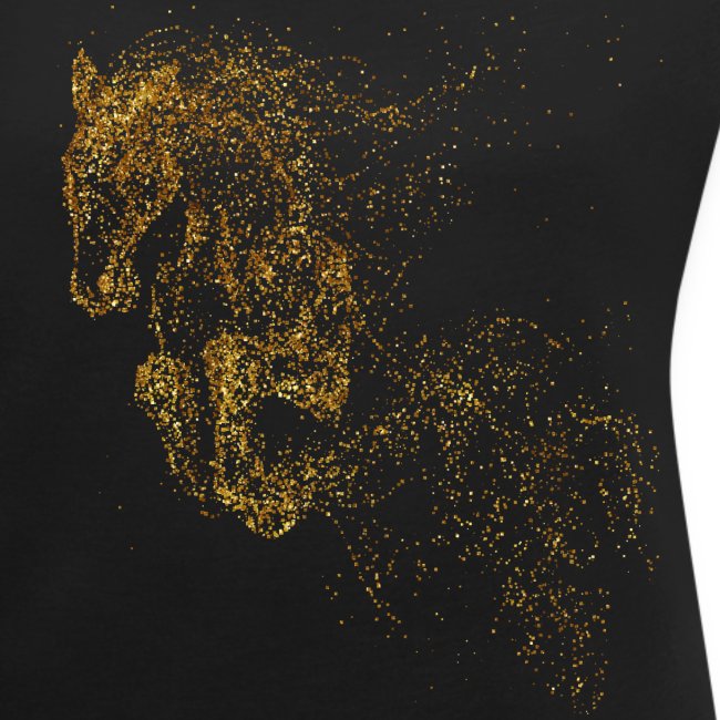 jumping horse gold - Frauen T-Shirt mit gerollten Ärmeln