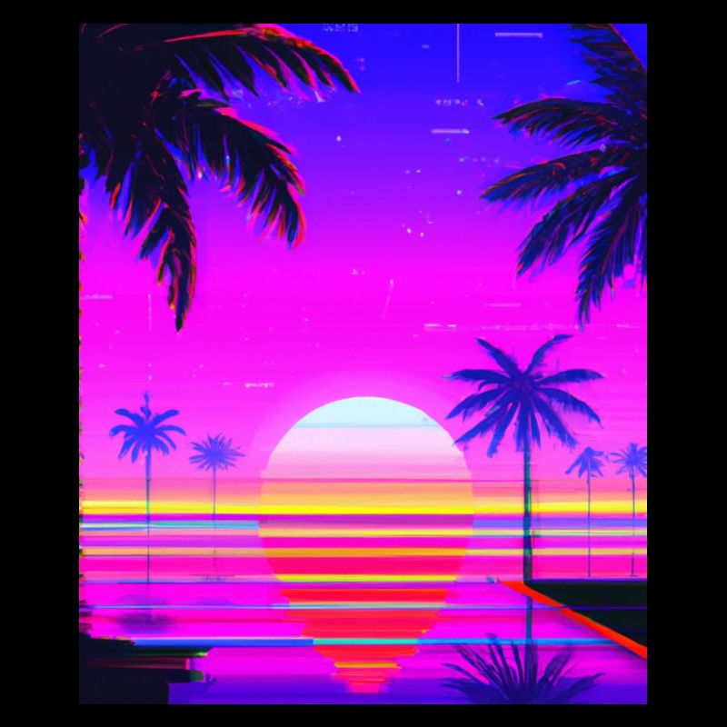 Vaporwave Sun Synthwave Sunset Palms