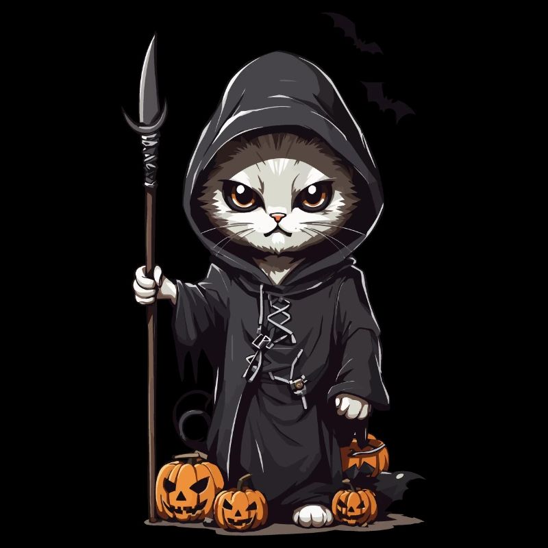 Mignon Grim Reaper Cats Halloween Design