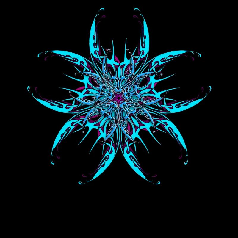 Psychedelisches Mandala Muster Blau Goa