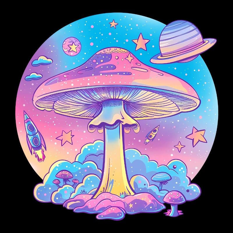 Explosion de mots de champignons psychédéliques