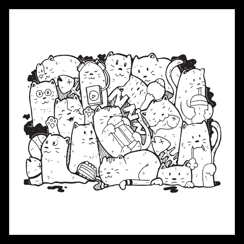 Doodle de chat mignon