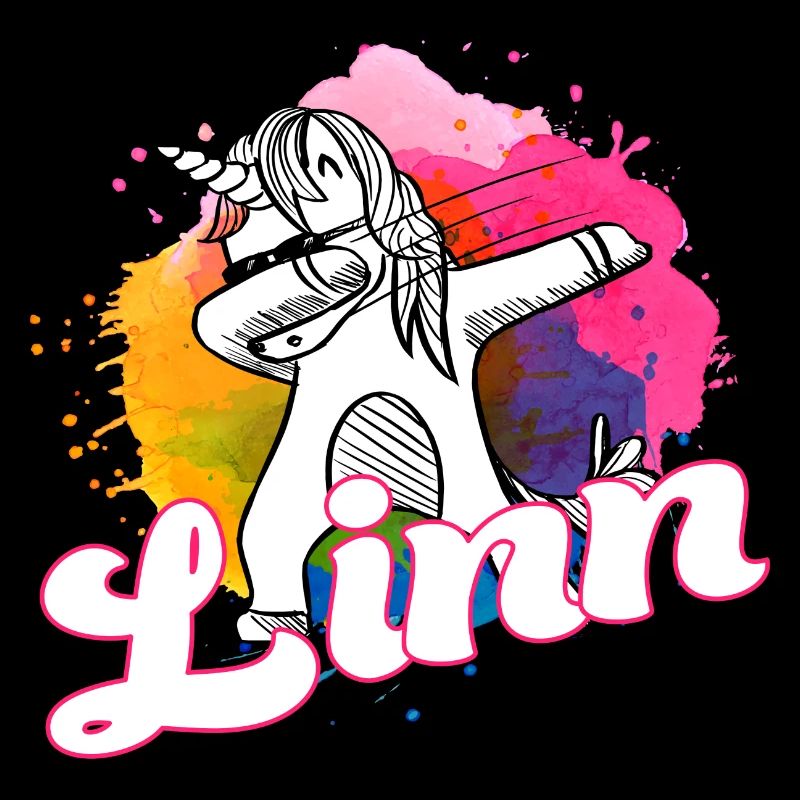 LINN - Schöner Name mit dabbing Einhorn