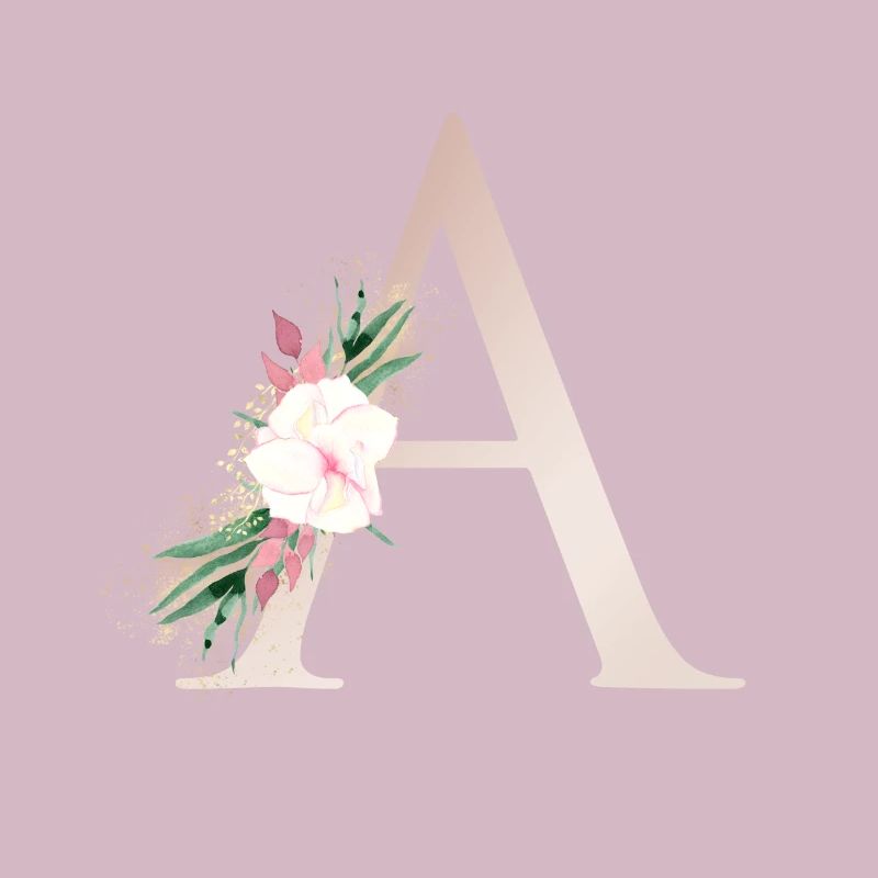 Customizable Monogram A Floral