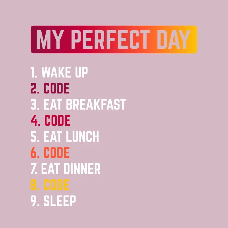My Perfect Day Wake Up Code Software Developer Pro