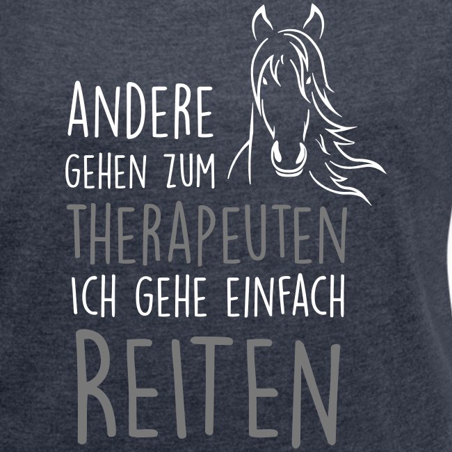 Vorschau: Therapeut Pferd - Frauen T-Shirt mit gerollten Ärmeln