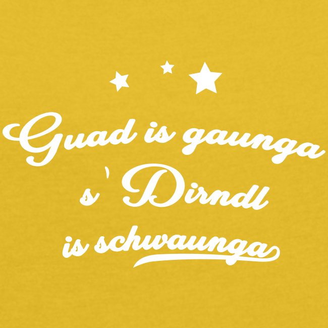 Vorschau: Guad is gaunga s'Dirndl is schwaunga - Frauen T-Shirt mit gerollten Ärmeln