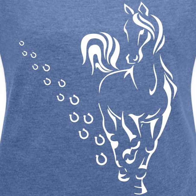 HORSEWALK - Frauen T-Shirt mit gerollten Ärmeln