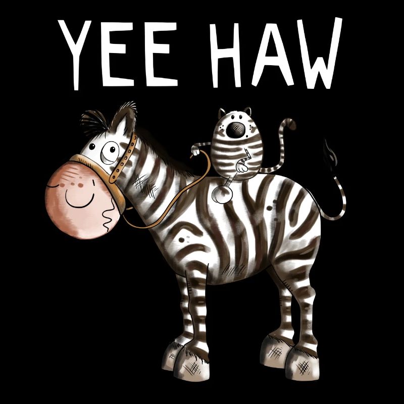 Yee Haw Zebra - Zebras - Katze - Katzen - Geschenk