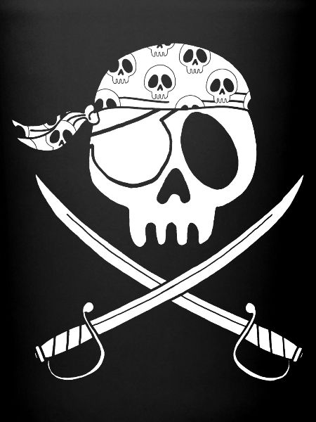 Crâne de pirate blanc