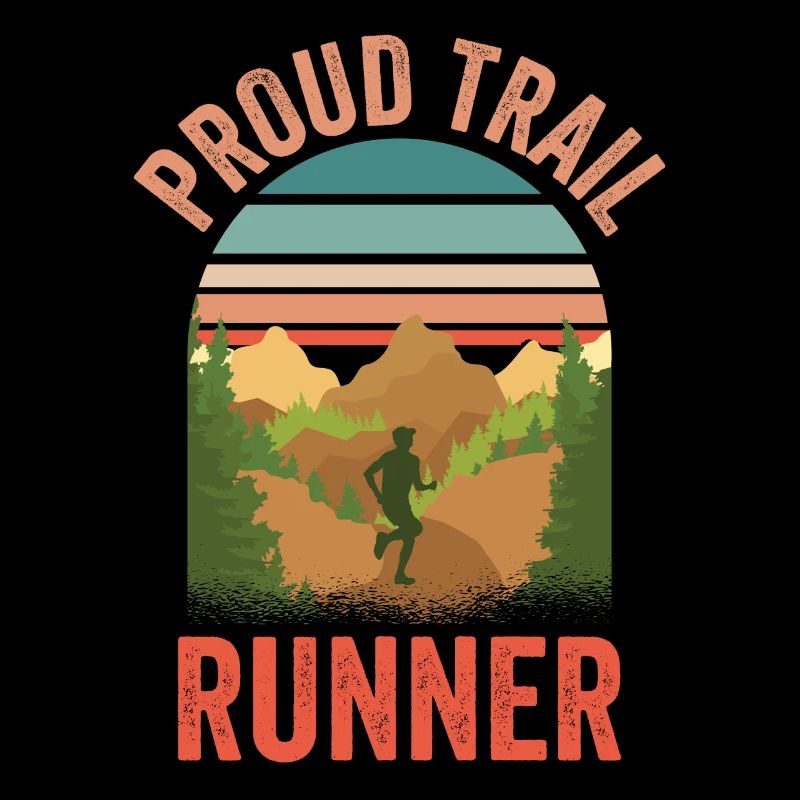 Fière course de trail runner trail running