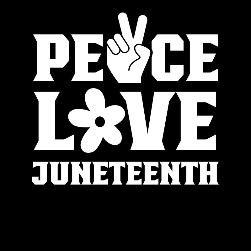 Peace Love Juneteenth Afro-Américain Noir