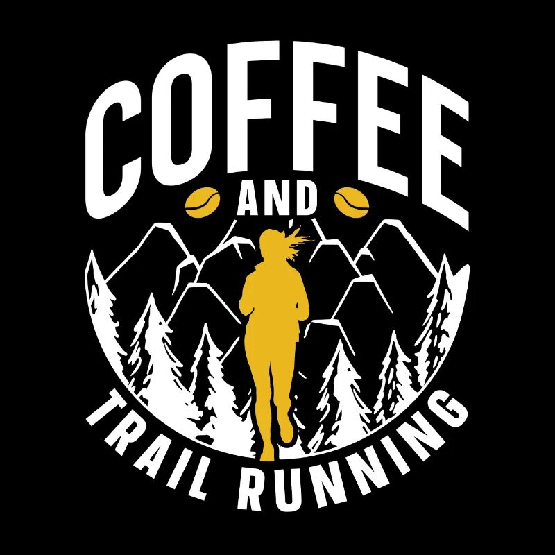 Café et trail running course course de trail running