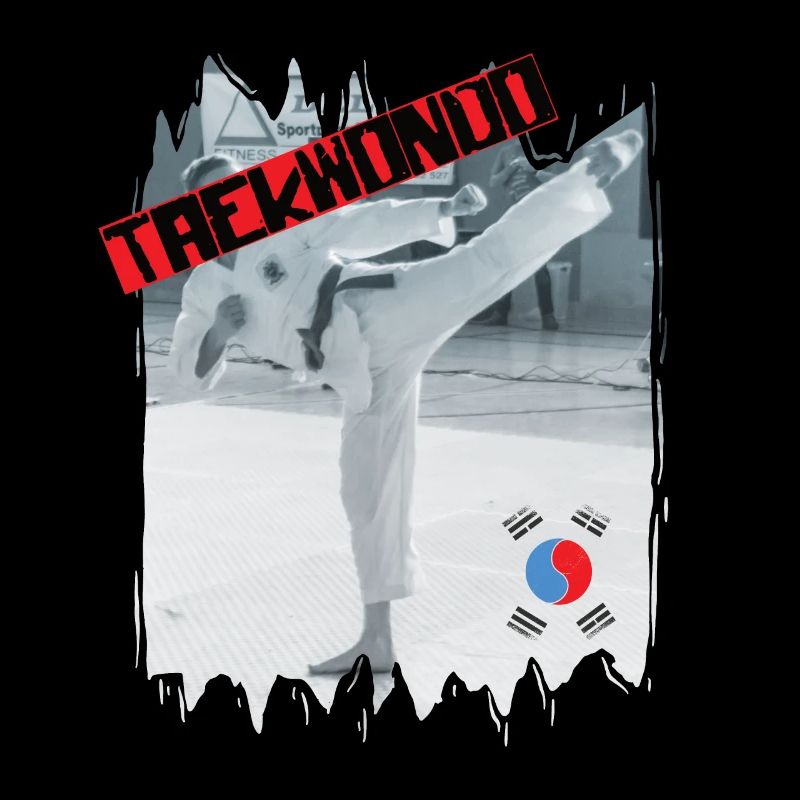 Taekwondo illustration Corée Arts Martiaux Side Kick