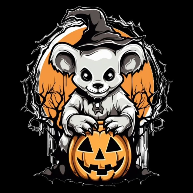 Mignon monstre Halloween citrouille