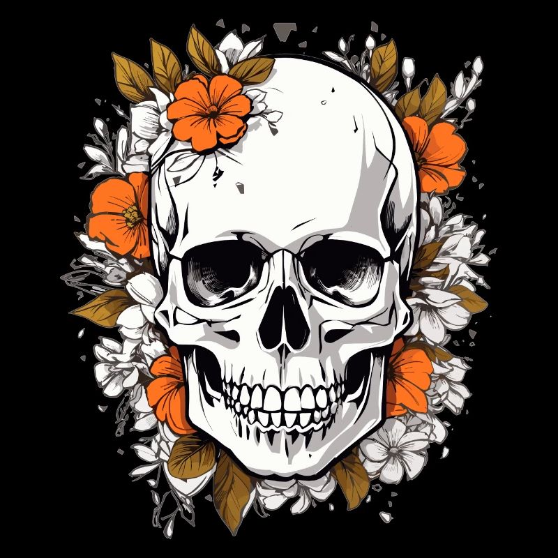 Crâne avec des fleurs
