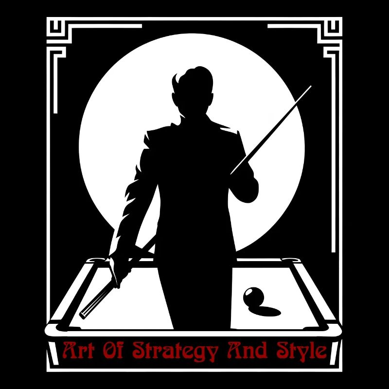 Billardspieler hält ein Billardqueue vor