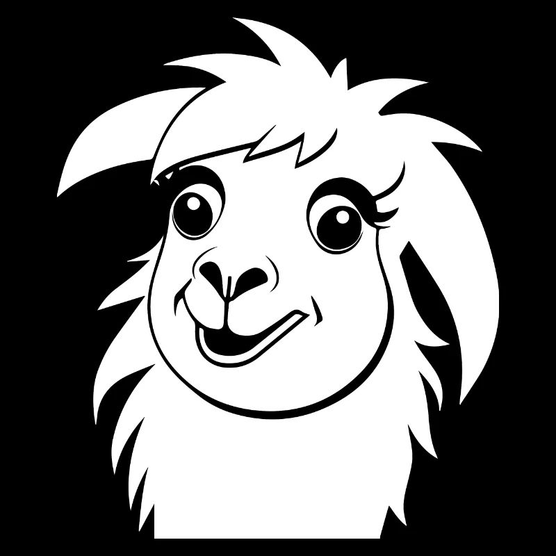 Drôle de Lama Silhouette Effronté Amusant Lamas