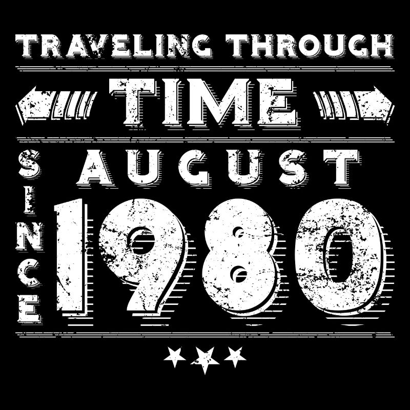 Vintage Zeitreise Geburtstags Design August 1980