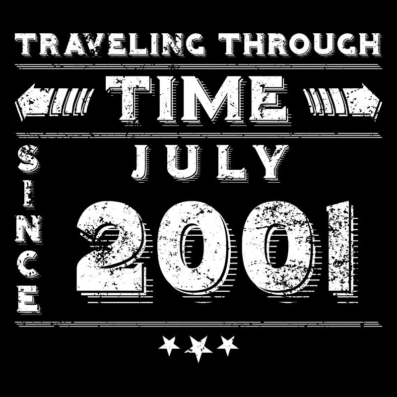 Vintage Zeitreise Geburtstags Design Juli 2001