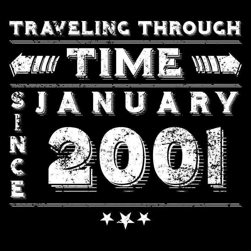 Vintage Zeitreise Geburtstags Design Januar 2001