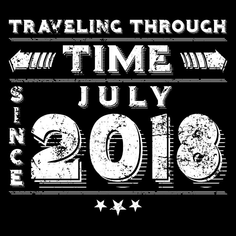 Vintage Zeitreise Geburtstags Design Juli 2018