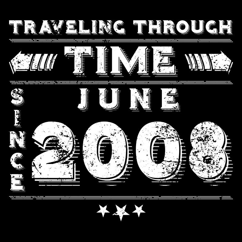 Vintage Zeitreise Geburtstags Design Juni 2008