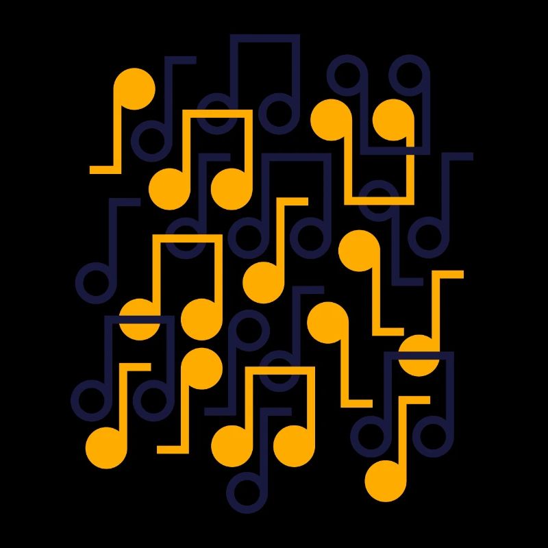 Music Notes Retro Style Pattern