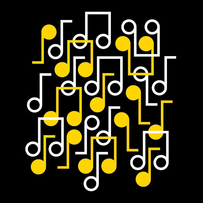 Music Notes Retro Style Pattern