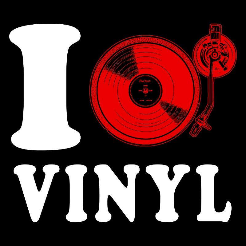 I Love Vinyl Disco Heart Funny Witty