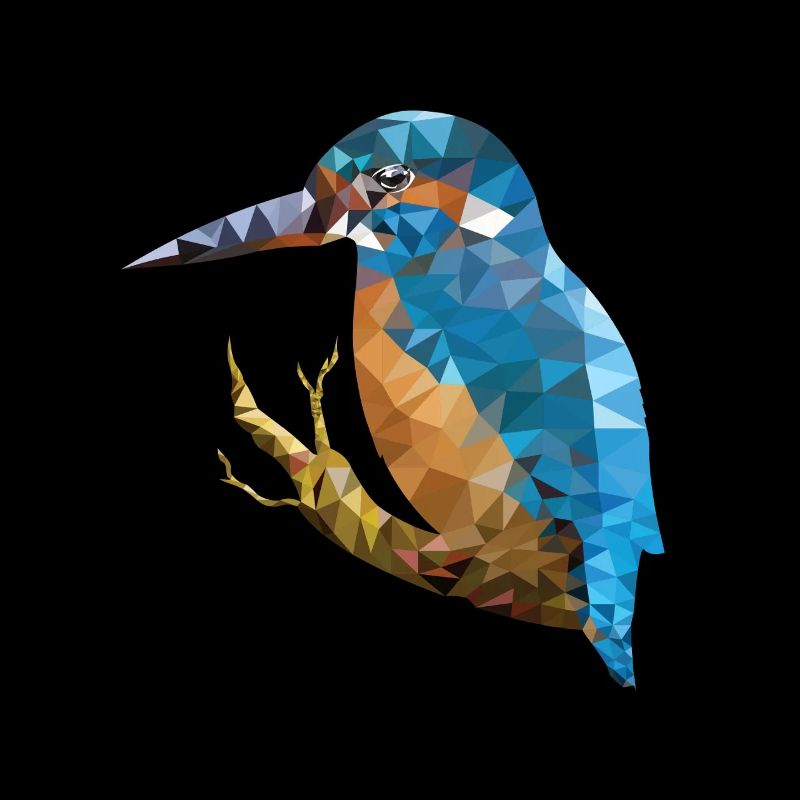 Eisvogel Polygon Art Design