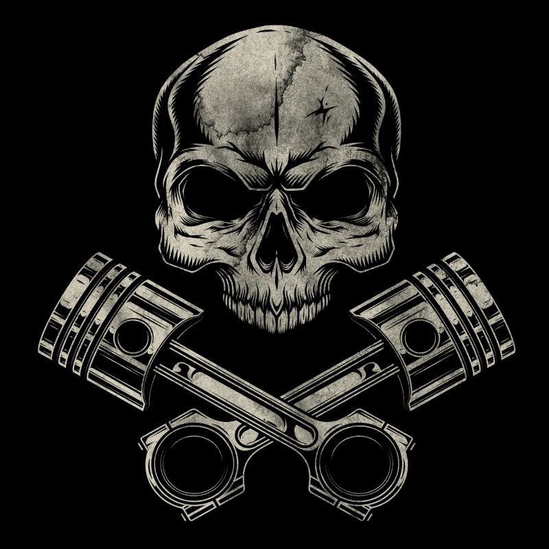 Skull avec piston