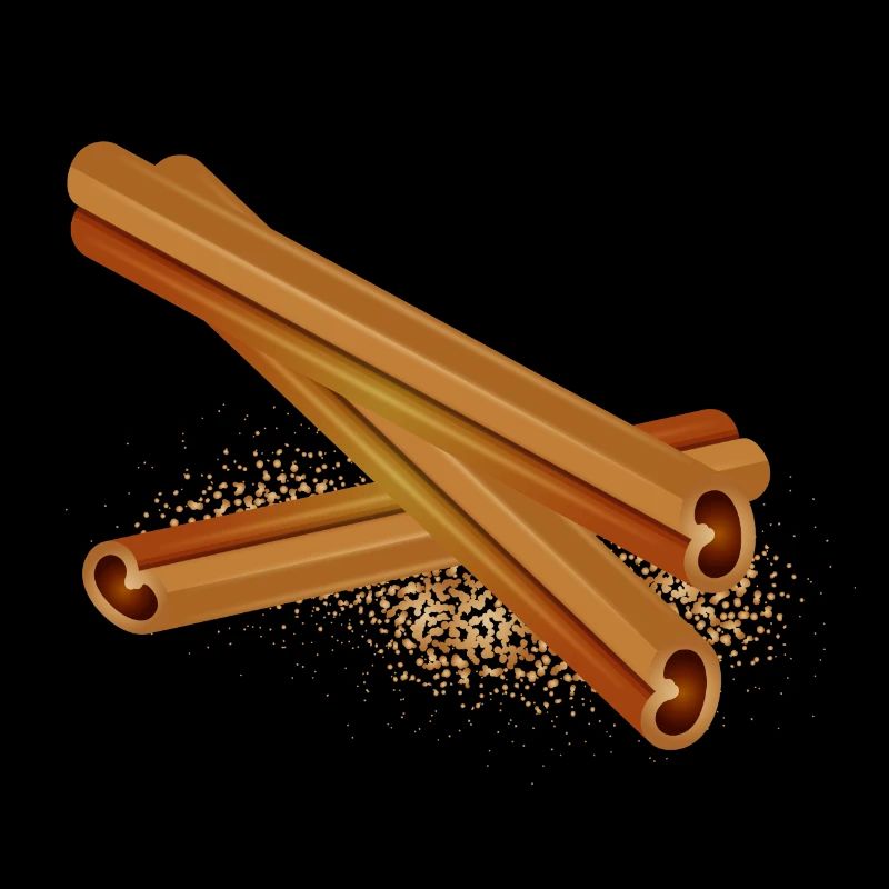 Trois beaux bâtons de cannelle avec de la cannelle en poudre