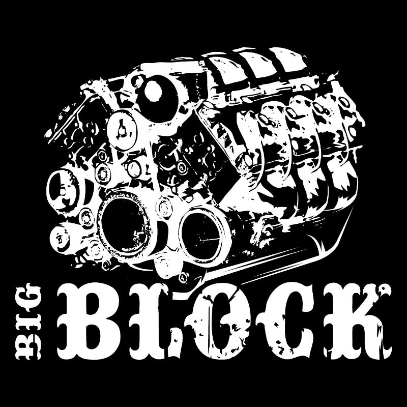 v8 bigblock engine musclecar icon illustration