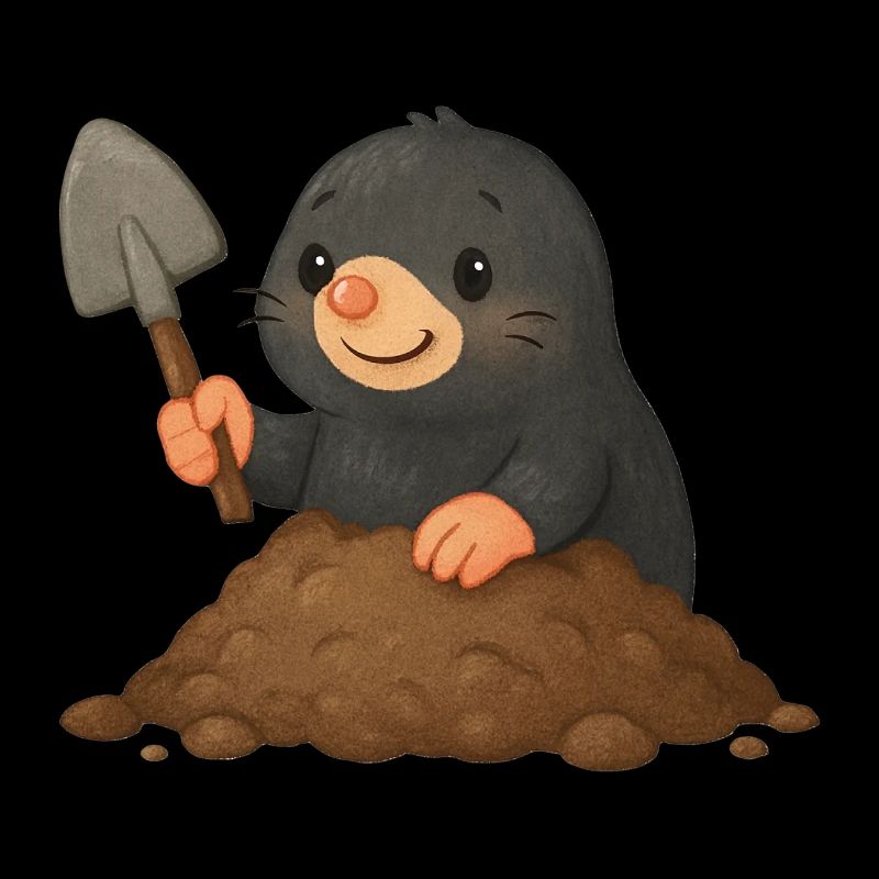 Cute mole with shovel